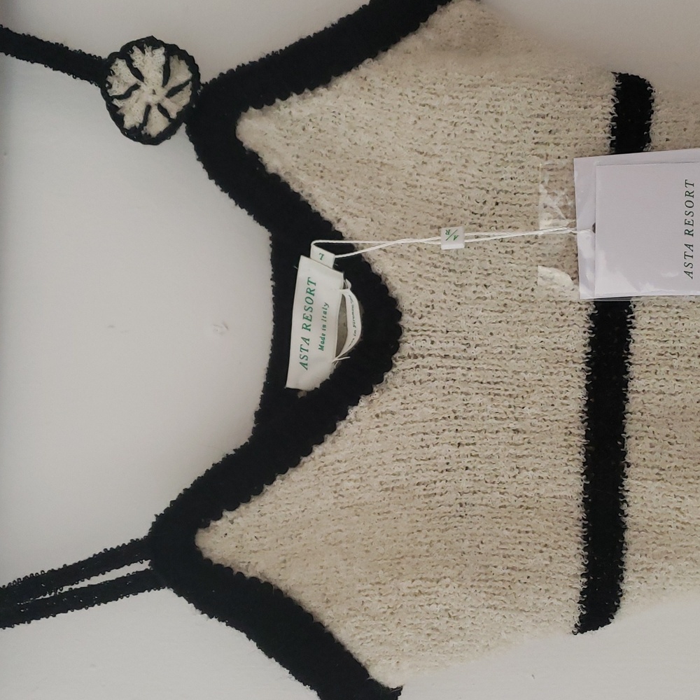 Asta Resort Ivory & Black Camilla Camisole New w/ Tags - Picture 3 of 3